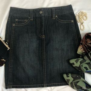 🛍ANN TAYLOR petites Denim Skirt 2P A31